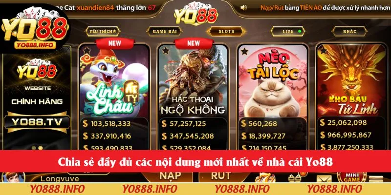 Chia sẻ đầy đủ các nội dung mới nhất về nhà cái Yo88